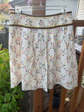 Vintage Ports International Monogram Pleated A-Line Skirt - Size 6